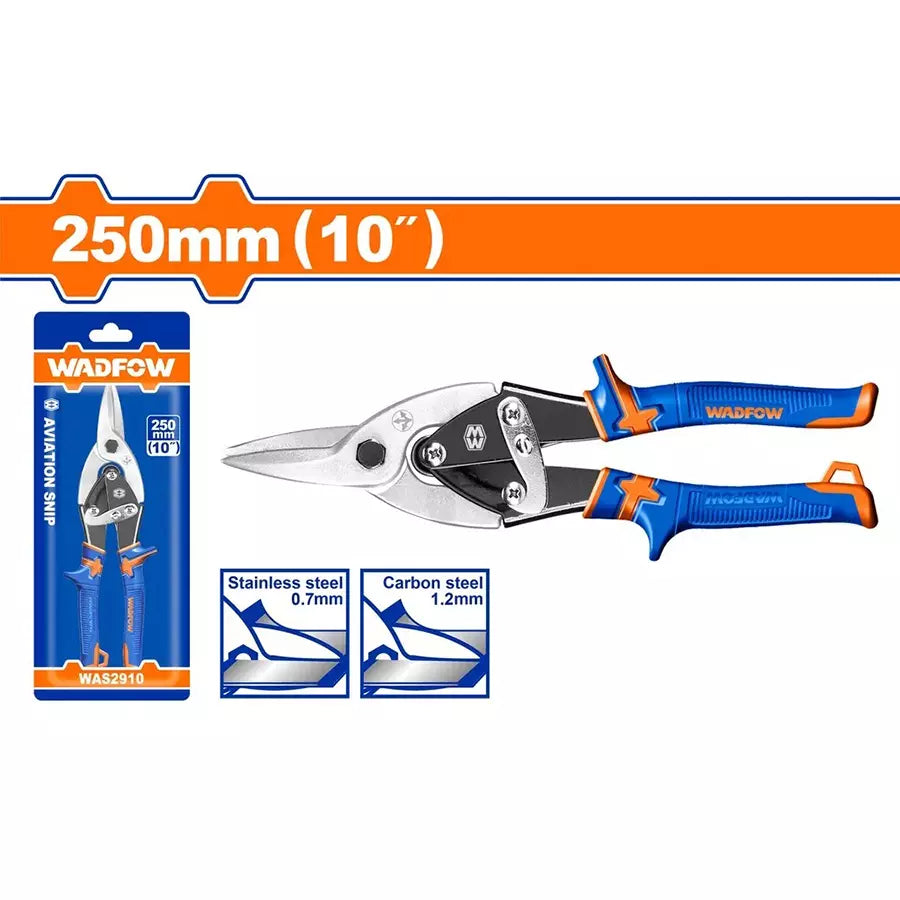 WADFOW 10 Inch Aviation Snip Straight Cut Heavy Duty Sheet Metal Tinsnip Shears WAS2910 Wadfow